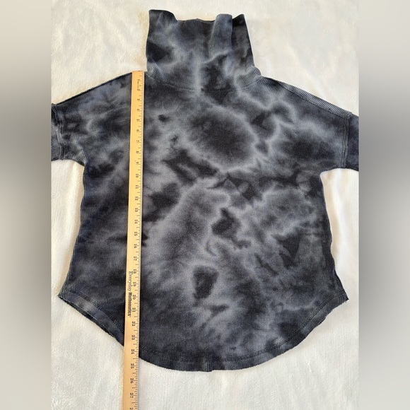 Anthropologie Maeve Gray Tie Dye Waffle Knit Cowl Neck Pullover Sweater Size S - Picture 4 of 10